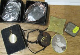 A silver vesta case, together with other items