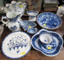 A collection of antique and later porcelain, to include pearl ware, tulip vase delft plate, pickle