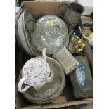 38269 A box of sundry metalware etc