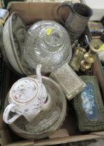 38269 A box of sundry metalware etc