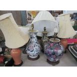 A collection of table lamps