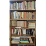 Five shelves of books