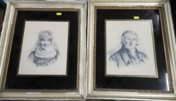 A pair of framed prints, portraits, 10.5ins x 8.5ins