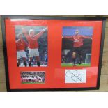 David Beckham, framed pictures and signature