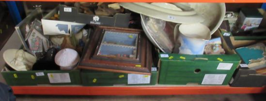 Six boxes of various porcelain, collectables etc