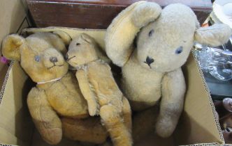 Three vintage teddy bears