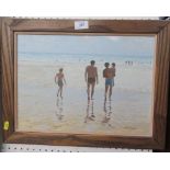 Hove, oil on board, beach scene, 11ins x 15.5ins