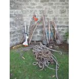 A collection of assorted garden tools etc