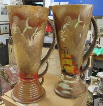 A pair of Brenda Wilton pottery jugs