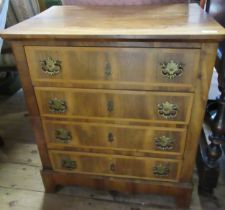 A walnut chest of drawers, width 25.5ins, depth 18ins, height 29ins