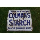 An enamel advertising sign,  "COLEMAN'S STARCH"  af , 38ins x 36ins