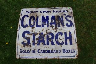 An enamel advertising sign,  "COLEMAN'S STARCH"  af , 38ins x 36ins