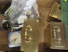 Three carriage clock, together with other time pieces