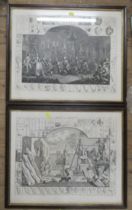 After Hogarth, Analysis of Beauty, Plate 1 & 2, 17.5ins x 21ins