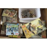 A collection of vintage Airfix kits, together with other toys to include jigsaws, a Lumar Toy