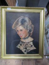 Mitchell, oil on canvas, portrait of Lady Diana, 19ins x 15ins