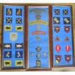 Framed military badges