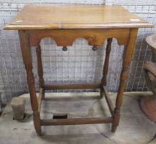 An oak rectangular table, 24ins x 17.5ins, height 29ins