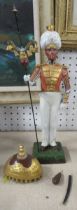 A Sitzendorf porcelain model of a Coldstream Guard, af, height 11.5ins