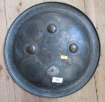 An Eastern design metal shield, diameter 15.5ins
