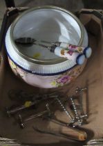 A collection of items to include a Carlton ware salad bowl, servers, knife rests etc