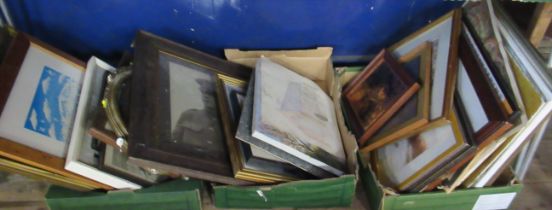 Three boxes of assorted pictures