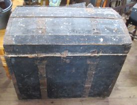 A dome top trunk, af, 32ins x 21ins, height 28ins