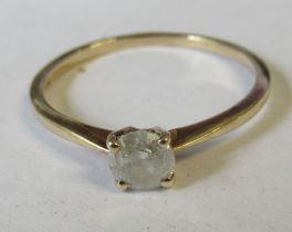 A 9ct single stone diamond ring, approx. 0.40ct (heavily included)