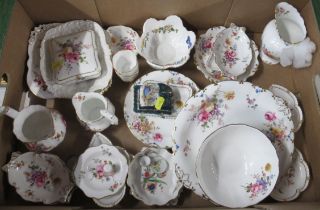 A collection of Royal Crown Derby, all decorated with flowers, together with other items