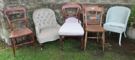 A collection of Victorian and later chairs