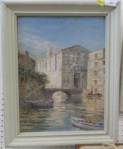 Martigue, two oils on artist boards, Venetian scene and another, 16ins x 11.5ins and 12ins x 15.5ins