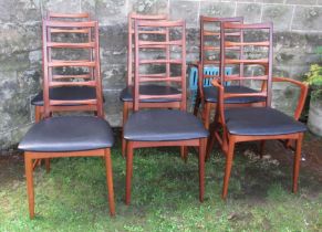 A set of 6 (4+2) Danish chairs, by Niels Koefoed for Koefoed Hornslet, stamped