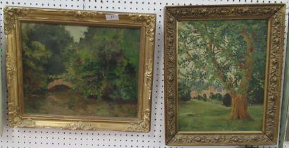 Loughley, oil on artist board, landscape, 14ins x 11ins, together with another similar painting,