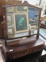 A 19th century mahogany swing framed toilet mirror, width 25ins, depth 9.5ins, height 28.5ins