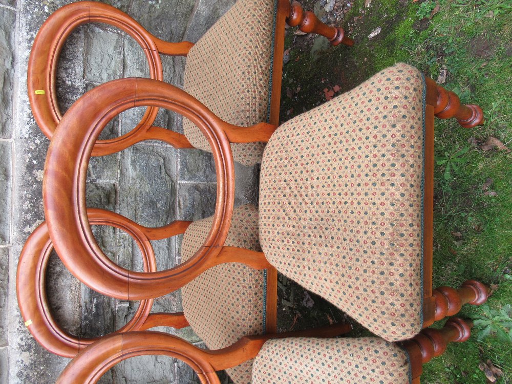 A set of 5 Victorian balloon back chairs - Image 2 of 3