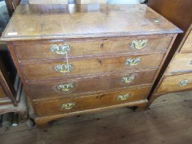 A19th century chest of drawers with four graduated drawers , width 38ins, depth 18ins, height 33ins,