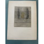 In the manner of Lowry - 5 pencil sketches of figures by a fence all bearing the signature L S Lowry