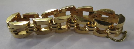 A Continental yellow gold bracelet, unmarked weight 35.4g