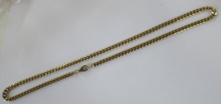 An Italian 18k yellow gold flat link necklace, stamped '750' to the clasp, weight 80g