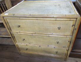 A bamboo effect chest of drawers, width 33ins, depth 23ins