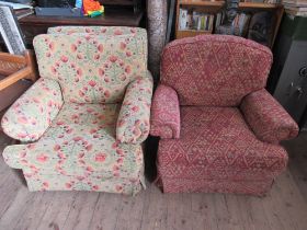 Two upholstered arm chairs - TRADE ONLY