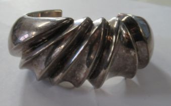 Tiffany & Co., a silver cuff bangle, with ribbed design, stamped Spain, 925