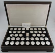 The Birmingham Mint, cased set of 42 sterling silver medals, The Kings and Queens of the British