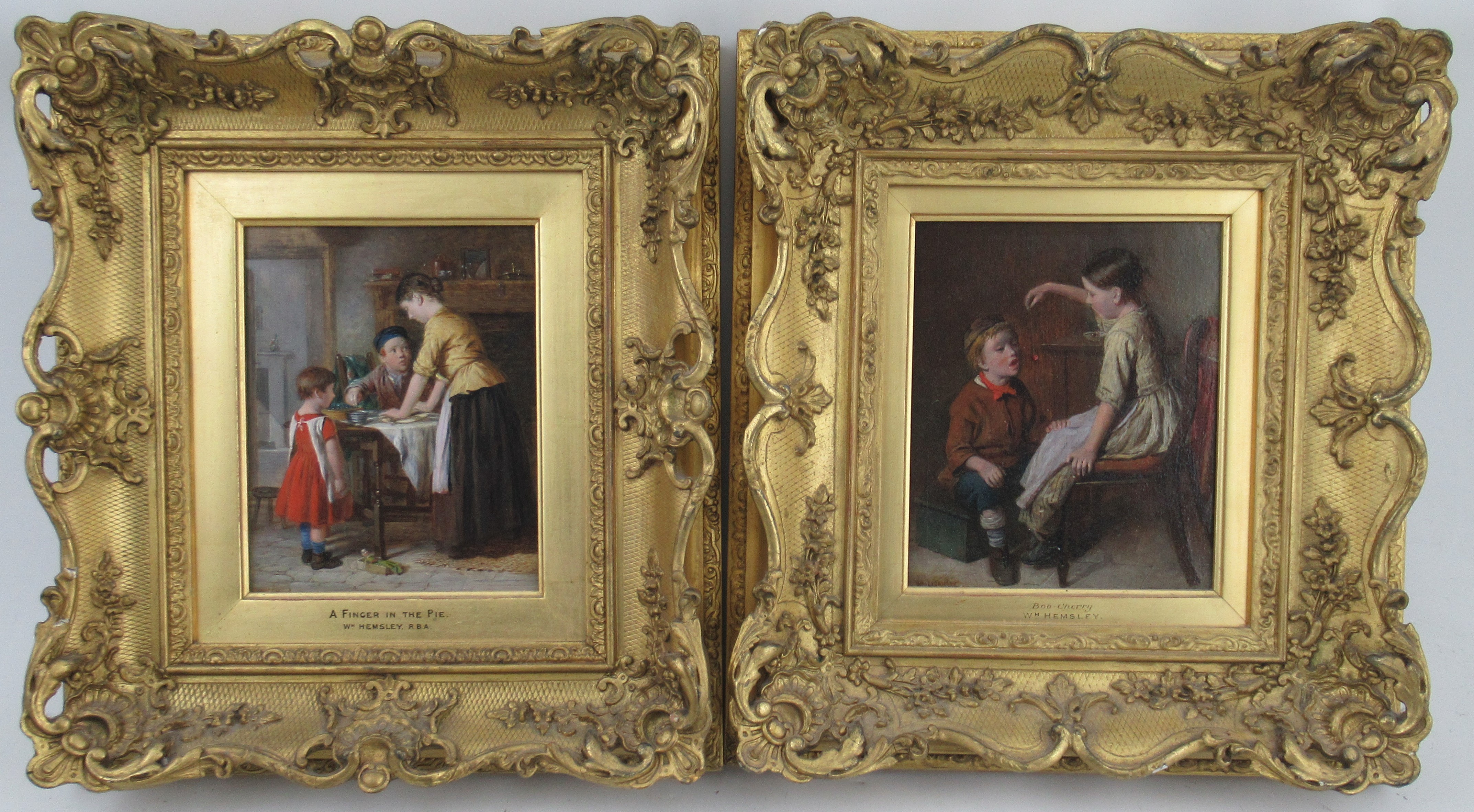 William Hemsley, two oil on boards, Bob Cherry and Finger in the Pie, interior scenes with children, - Image 8 of 14