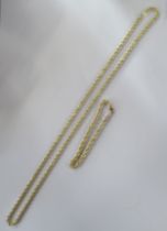 A 9K Italian Prince of Wales twist necklace, together with associated 9k bracelet, weight 7.6g total