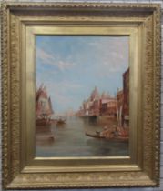 Alfred Pollentine, oil on canvas, The Grand Canal, Venetian canal scene, 17.5ins x 14ins