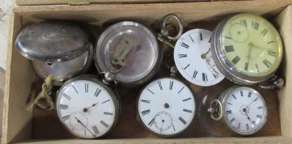 Six silver cased pocket watches, some af