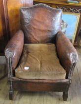 A French leather armchair