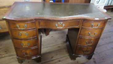 A mahogany desk, with leather inset, width 46ins, depth 22ins
