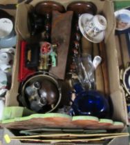 A box of sundries, to include a Mamod engine, Dame Laura Knight commemorative china etc